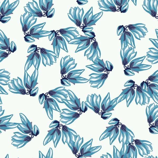 Magnolia Sömlöst Mönster Romantisk Blomma Bakgrund Upprepad Textur Doodle Stil — Stock vektor