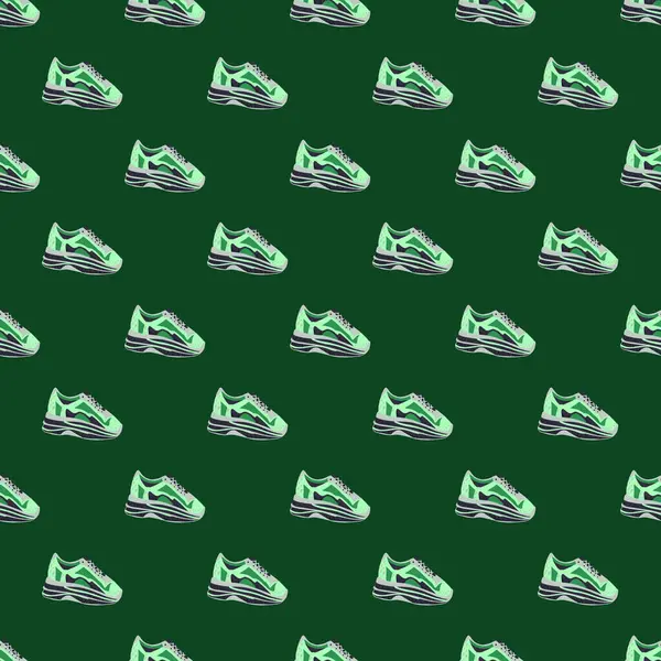 Sneakers Nahtloses Muster Hintergrund Der Kleidung Wiederholte Textur Doodle Stil — Stockvektor