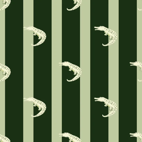Crocodilos Bonitos Sem Costura Padrão Animais Engraçados Fundo Textura Repetida — Vetor de Stock