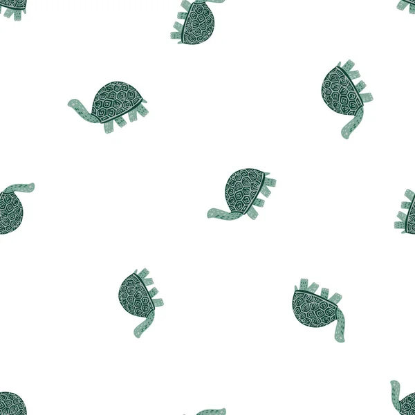Roztomilé Želvy Bezešvé Vzor Zvláštní Zvířecí Ozdoba Opakovaná Textura Stylu — Stockový vektor