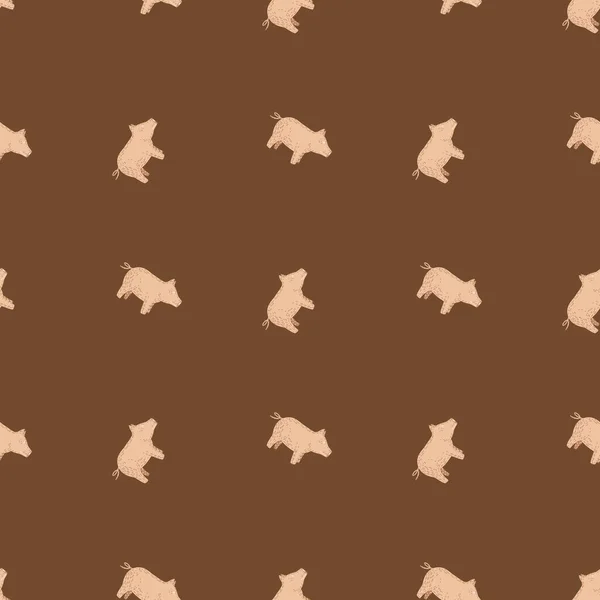 Niedliche Schweine Nahtlose Muster Hintergrund Der Nutztiere Wiederholte Textur Flachen — Stockvektor