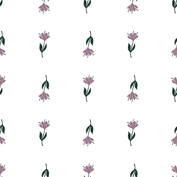 Flower Cute Seamless Pattern Hand Drawn Field Background Repeated Texture — Vetor de Stock