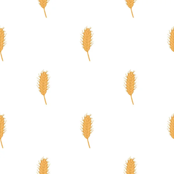 Wheat Seamless Pattern Cereal Crop Sketch Repeated Texture Doodle Style — Stock Vector