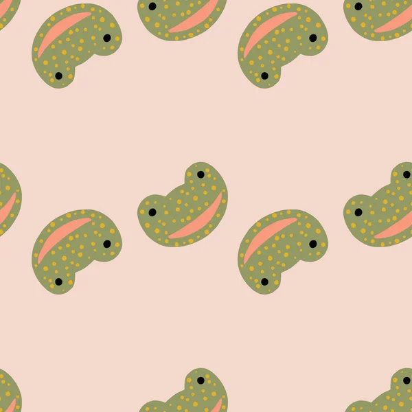 Kurbağa Deseni Yazısıyla Kusursuz Renkli Arka Planda Baş Yırtıcı Tekstil — Stok Vektör