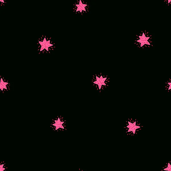 Patrón Estrellas Sin Costuras Lindo Fondo Festivo Textura Repetida Estilo — Vector de stock