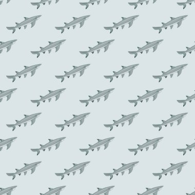 İskandinav usulü limon köpekbalığı desenli. Deniz hayvanları geçmişi. Çocuklar için vektör illüstrasyonu komik tekstil baskıları, kumaş, afişler, arkaplanlar ve duvar kağıtları.