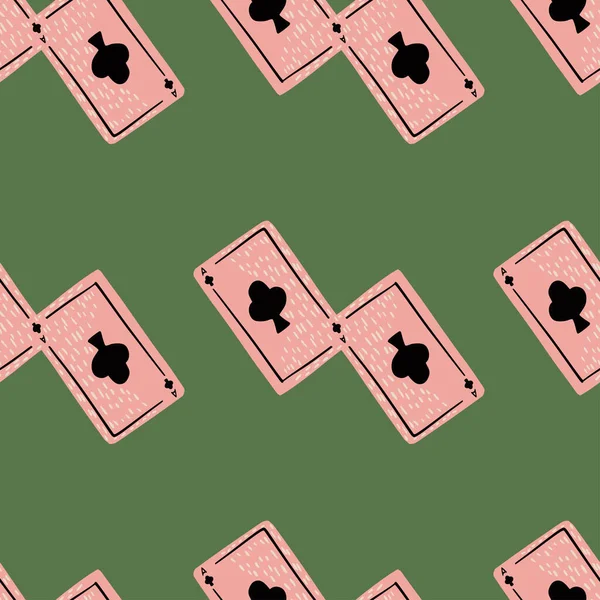 Oyun Kartları Pürüzsüz Desen Kumar Tasarımı Kumaş Ambalaj Kağıdı Duvar — Stok Vektör