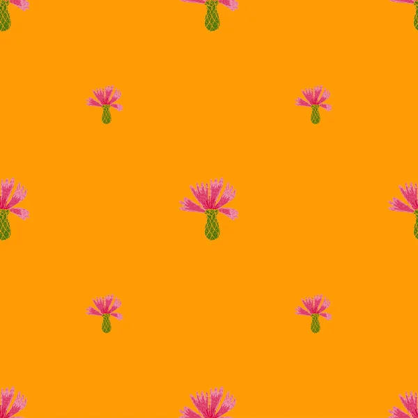 Patrón Acianos Sin Costuras Estilo Mano Alzada Flores Primavera Sobre — Vector de stock