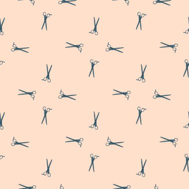 Makaslar dikişsiz desen. Retro salon geçmişi. Kumaş, ambalaj kağıdı, duvar kâğıdı ve mendil için karalama stilinde tekrarlanan doku. Vektör illüstrasyonu.