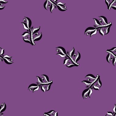 Çiçeklerin pürüzsüz deseni vardır. Etnik çiçek motifi geçmişi. Kumaş, ambalaj kağıdı, duvar kâğıdı ve mendil için karalama stilinde tekrarlanan doku. Vektör illüstrasyonu.