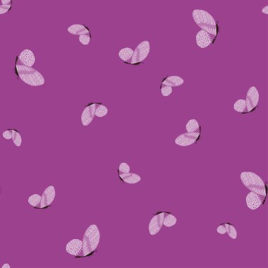 Kelebek desenleri serbest stil olarak kusursuz. Renkli arka planda çayırda uçan sevimli bir böcek. Tekstil baskıları, kumaş, afişler, arkaplanlar ve duvar kağıtları için vektör illüstrasyonu.