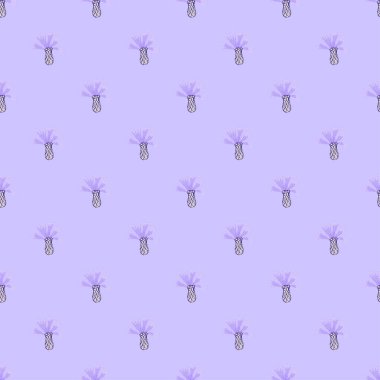 Çiçek desenleri el yazısıyla kusursuz. Renkli arka planda bahar çiçekleri. Tekstil baskıları, kumaş, afişler, arkaplanlar ve duvar kağıtları için vektör illüstrasyonu.