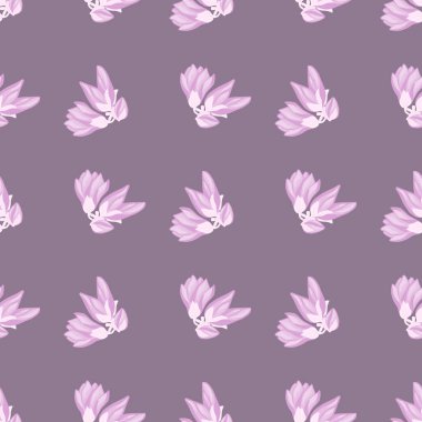 Manolya pürüzsüz desen. Romantik çiçek arkaplanı. Kumaş, ambalaj kağıdı, duvar kâğıdı ve mendil için karalama stilinde tekrarlanan doku. Vektör illüstrasyonu.