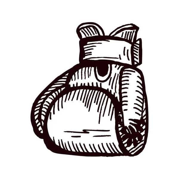 Ескіз Боксерських Рукавичок Ізольовано Спортивне Обладнання Боксу Ручному Мальованому Стилі — стоковий вектор
