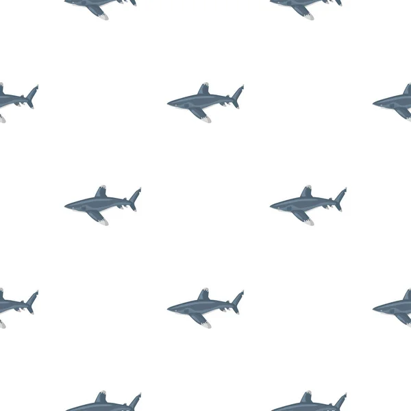 Requin Océanique Blanc Motif Sans Couture Dans Style Scandinave Animaux — Image vectorielle