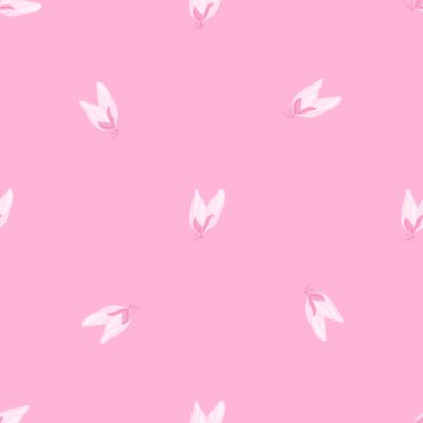 Buds çiçeği pürüzsüz desen. Dekoratif çiçek arkaplanı. Kumaş, ambalaj kağıdı, duvar kâğıdı ve mendil için karalama stilinde tekrarlanan doku. Vektör illüstrasyonu.