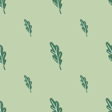 Meşe yaprağı dikişsiz desen. Bitki arkaplanı. Kumaş, ambalaj kağıdı, duvar kâğıdı ve mendil için karalama stilinde tekrarlanan doku. Vektör illüstrasyonu.