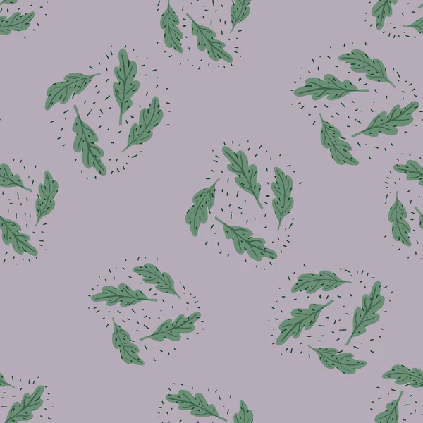 Nahtloses Eichenblatt Muster Pflanzlicher Hintergrund Wiederholte Textur Doodle Stil Für — Stockvektor