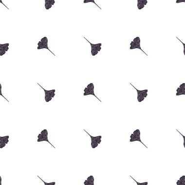 Ginkgo biloba pürüzsüz desen. Güzel bir bitki arka planı. Kumaş, ambalaj kağıdı, duvar kâğıdı ve mendil için karalama stilinde tekrarlanan doku. Vektör illüstrasyonu.