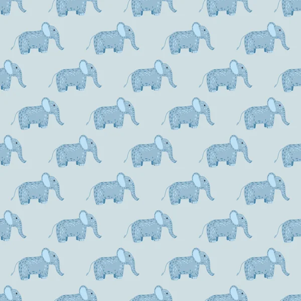 象のかわいいシームレスなパターン 子供のおもちゃの背景 包装紙 組織のためのドアスタイルで繰り返し質感 ベクターイラスト — ストックベクタ