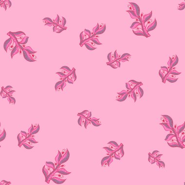 Çiçeklerin pürüzsüz deseni vardır. Etnik çiçek motifi geçmişi. Kumaş, ambalaj kağıdı, duvar kâğıdı ve mendil için karalama stilinde tekrarlanan doku. Vektör illüstrasyonu.