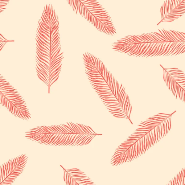 Palm Laisse Motif Sans Couture Branche Tropicale Style Gravure Texture — Image vectorielle