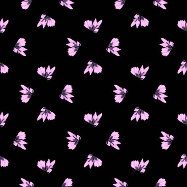 Manolya pürüzsüz desen. Romantik çiçek arkaplanı. Kumaş, ambalaj kağıdı, duvar kâğıdı ve mendil için karalama stilinde tekrarlanan doku. Vektör illüstrasyonu.