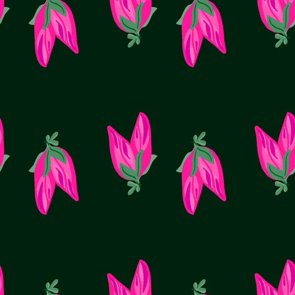 Bourgeons Fleur Motif Sans Couture Fond Floral Décoratif Texture Répétée — Image vectorielle