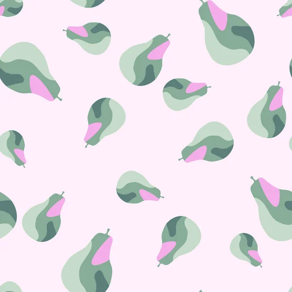 Peras Creativas Patrón Sin Costuras Fondo Fruta Verano Abstracto Textura — Vector de stock