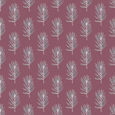 Palmiye yaprakları pürüzsüz. İşleme tarzında tropik bir dal. Kumaş, duvar kağıdı, tekstil, baskı, ambalaj kağıdı için el yapımı doku. Vektör illüstrasyonu.