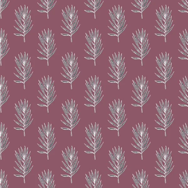 Palm Laisse Motif Sans Couture Branche Tropicale Style Gravure Texture — Image vectorielle