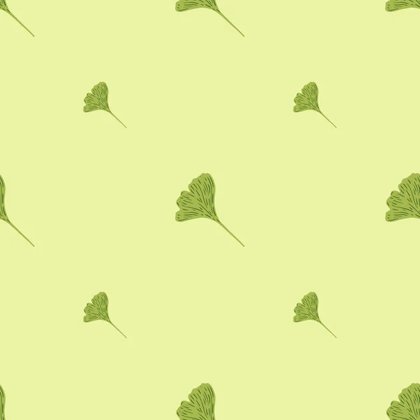 Ginkgo Biloba Nahtloses Muster Schöne Pflanzliche Hintergrund Wiederholte Textur Doodle — Stockvektor