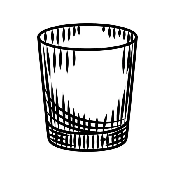 Doodle Vodka Tiro Aislado Sobre Fondo Blanco Vaso Vacío Alcohol — Vector de stock