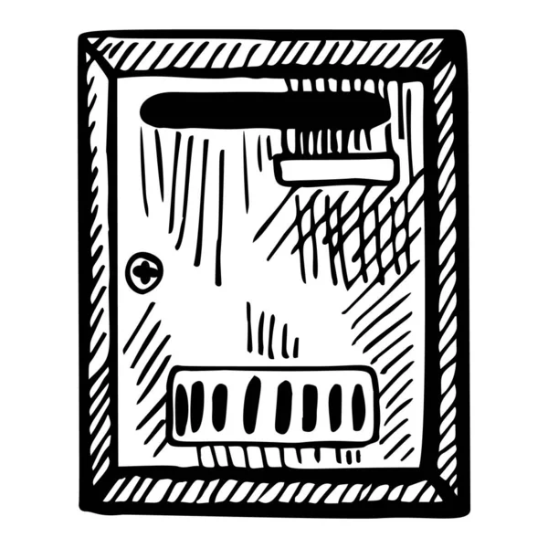 メールボックスは隔離されていた 手描きスタイルでヴィンテージレターボックス ポスター 本のイラスト アイコン タトゥーのための刻まれたデザインメールスロット ヴィンテージベクトルイラスト — ストックベクタ