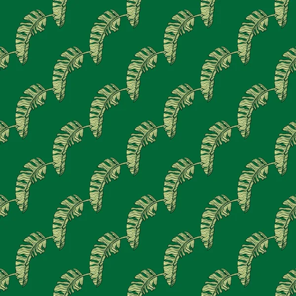 Plátano Deja Patrón Sin Costuras Rama Tropical Estilo Grabado Textura — Vector de stock