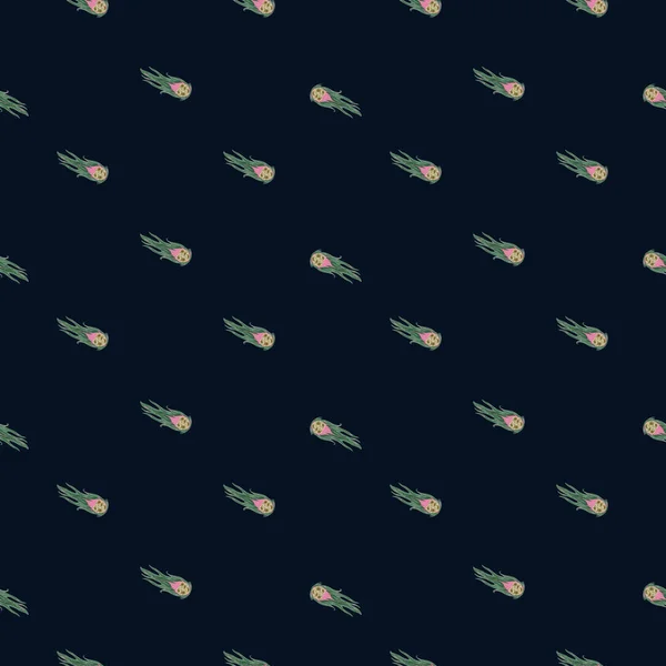 Kometen Fliegen Nahtloses Muster Gestalten Sie Meteoritenregen Wiederholte Textur Doodle — Stockvektor