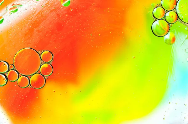 Fondo Abstracto Brillante Multicolor Con Burbujas Con Agua Aceite Superficie —  Fotos de Stock
