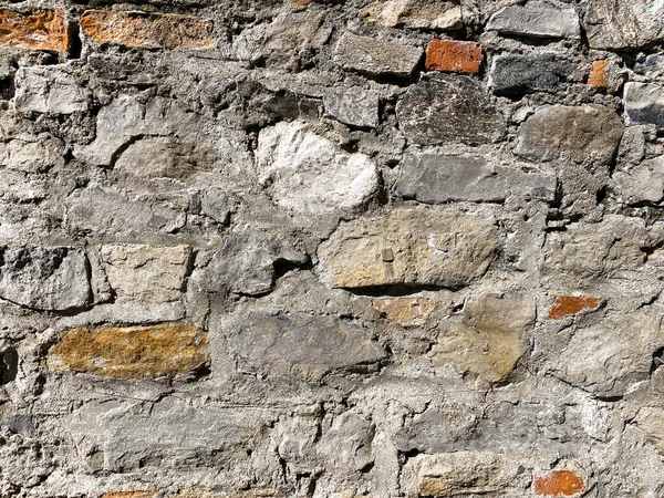 Medieval Weathered Aged Rock Stone Castle Fort Fortress Structure Surrounding — Stock Photo, Image