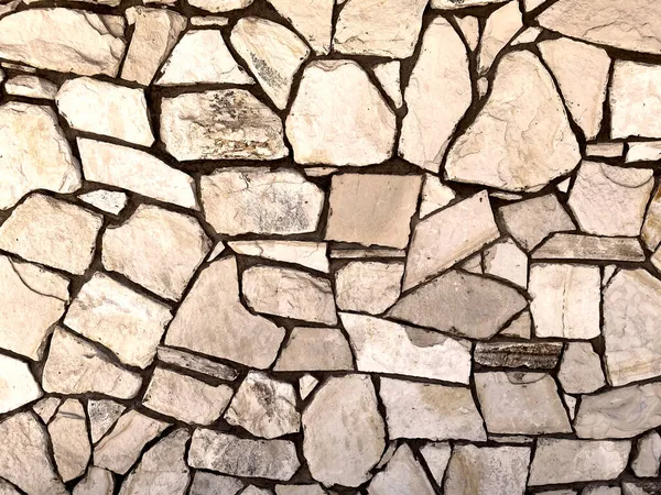 Eine Helle Steinblock Felswand Mit Dunkler Fugenmasse — Stockfoto