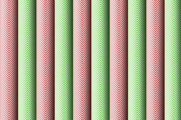 緑と赤のストライプのクリスマスポール形のキャンディースティックホリデーパターン — ストック写真