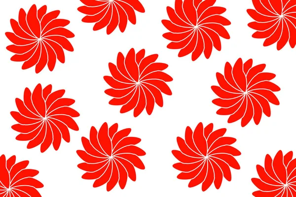 Kwiat Pinwheel Retro Czerwony Wzór Kwiatowy Hawajski Moda Wirować Tkanina — Zdjęcie stockowe