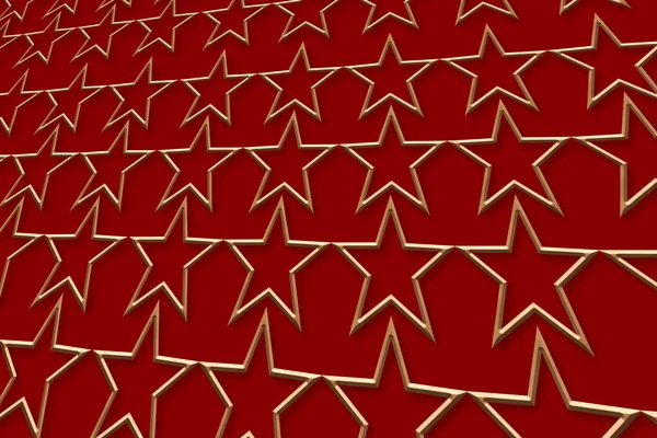 Gold Holiday Christmas Star Pattern Red Backdrop Holidays Background — Stock Photo, Image