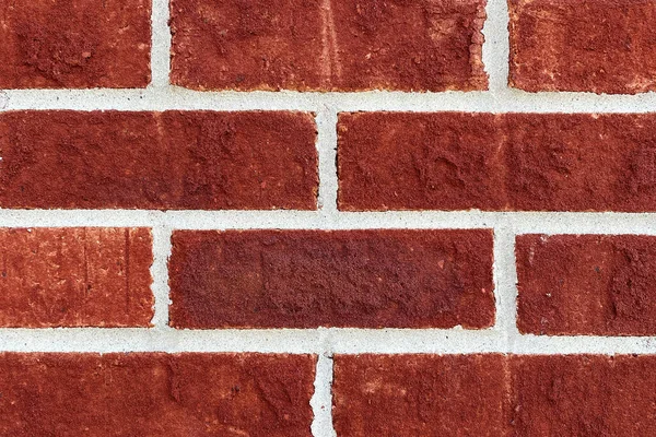 New Red Brick Wall Closeup Interior Design Grout Style House — Stock Photo, Image