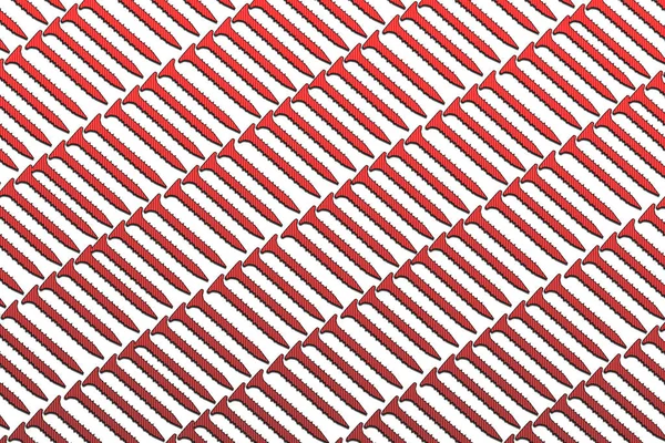 Red Screws Illustration Construction Material Diagonal Pattern — Stock Photo, Image