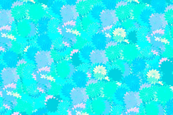 Retro Niebieski Kwiatowy Hawajski Kwiat Pinwheel Retro Wzór Wirować Tkanina — Zdjęcie stockowe
