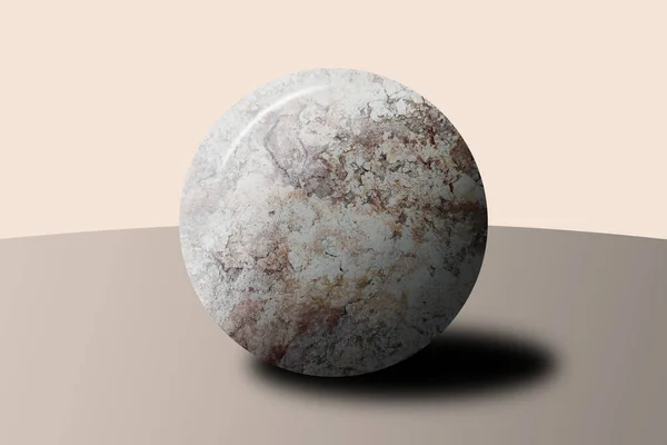 Una Esfera Redonda Piedra Forma Plantilla Estilo Diseño Vidrio Granito — Foto de Stock