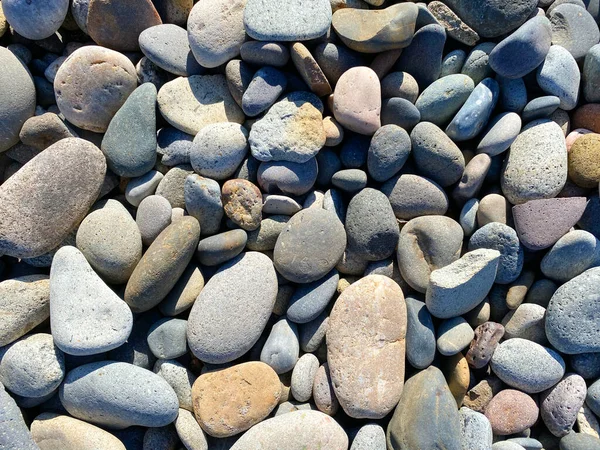 Une Mer Océan Roches Lisse Galets Plage Galets Rocher Tas — Photo