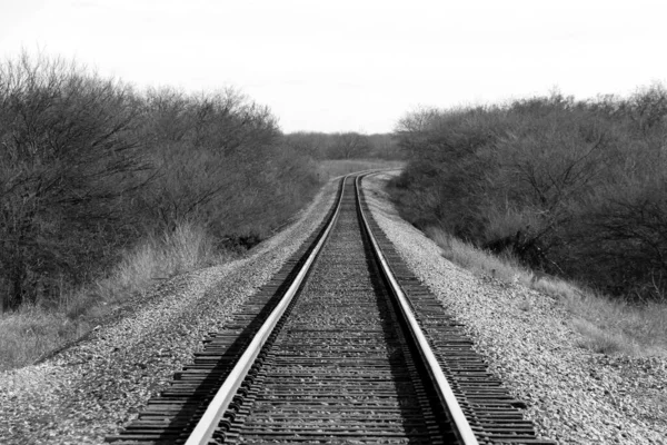 Eine Gespenstische Schwarz Weiß Fotografie Retro Oldtimer Ländliche Zuggleise Transport — Stockfoto