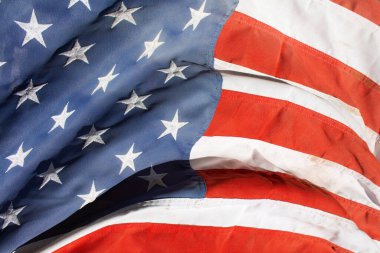 Eski bir Amerikan bayrağı vatanseverlik arkaplanı solmuş arka plan.