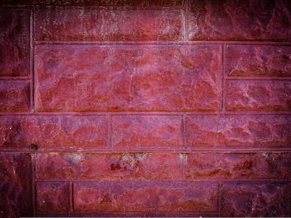 Bloco Pedra Pintado Vermelho Urbano Parede Tijolo Closeup Interior Design — Fotografia de Stock